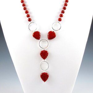 Red Jasper and Sterling Silver Necklace